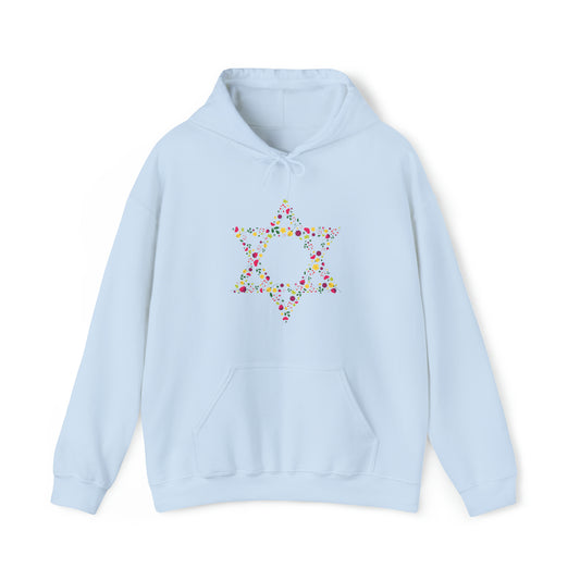 Star of David Flowers Hoodie Sweatshirt