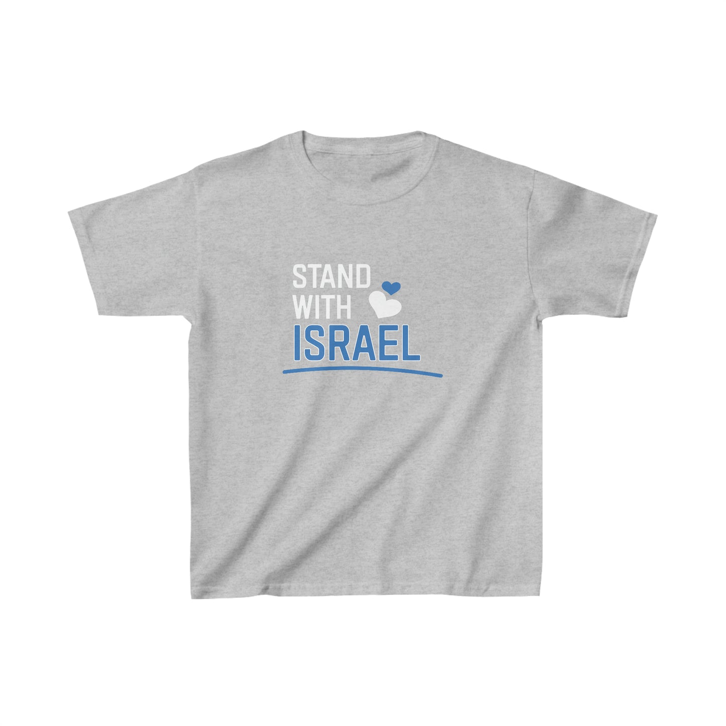 Stand With Israel Blue and White Hearts Kids T-Shirt