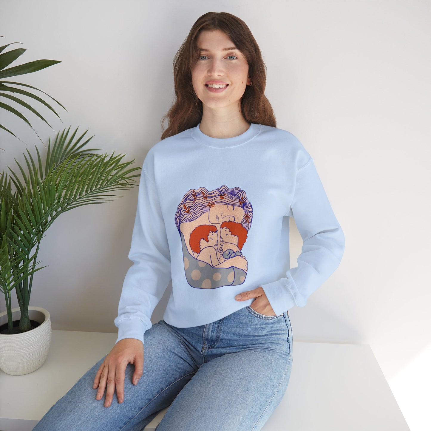 Red-Haired Love: A Tribute to the Bibas Family Crewneck Sweatshirt