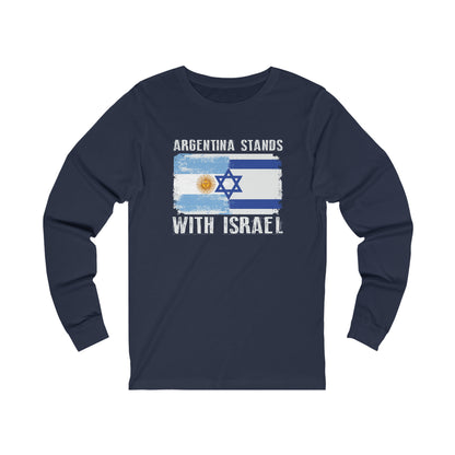 Argentina Stands With Israel Long Sleeve Tee