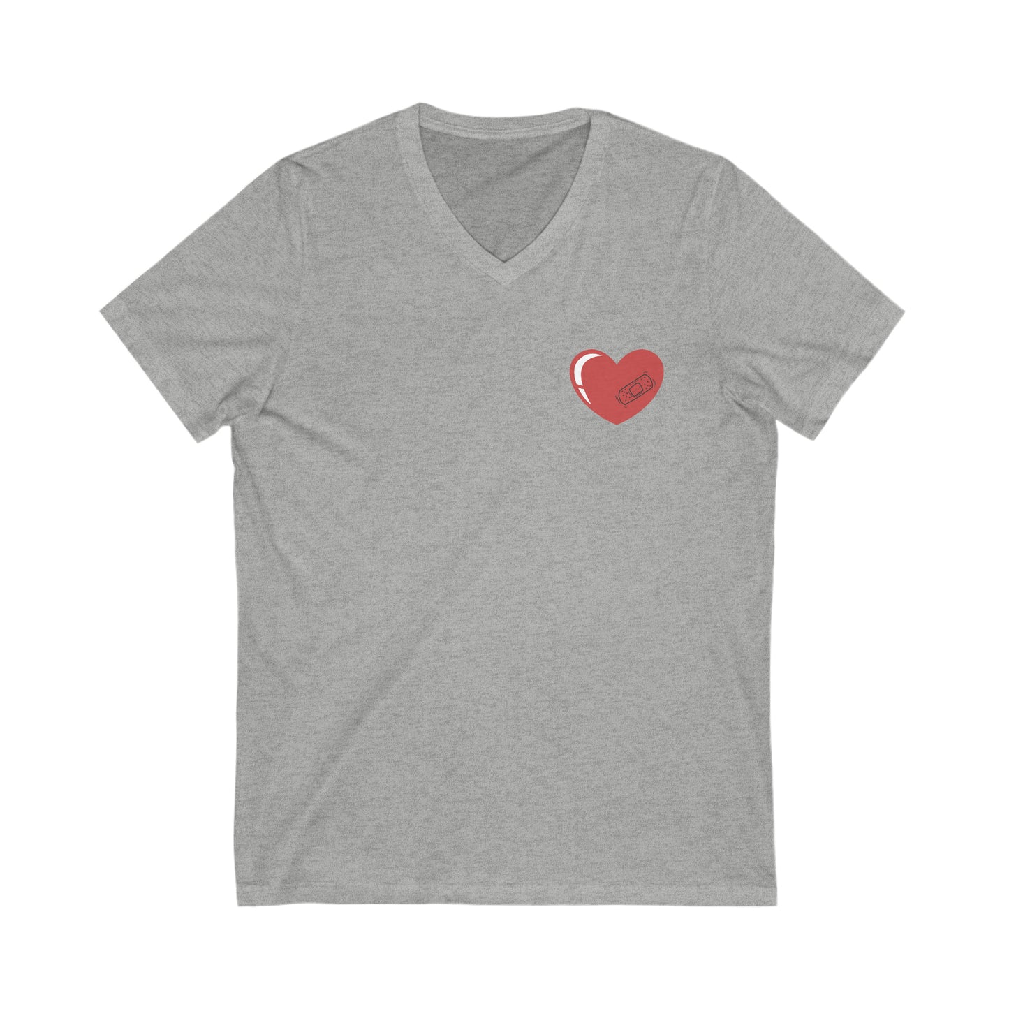 Heart With Band-Aid T-Shirt V-Neck Tee