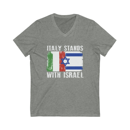 Italy Stands With Israel V-Neck Tee