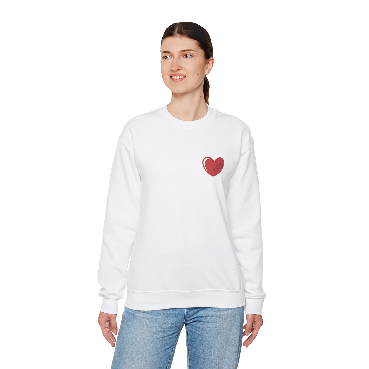 Heart With Band-Aid Crewneck Sweatshirt