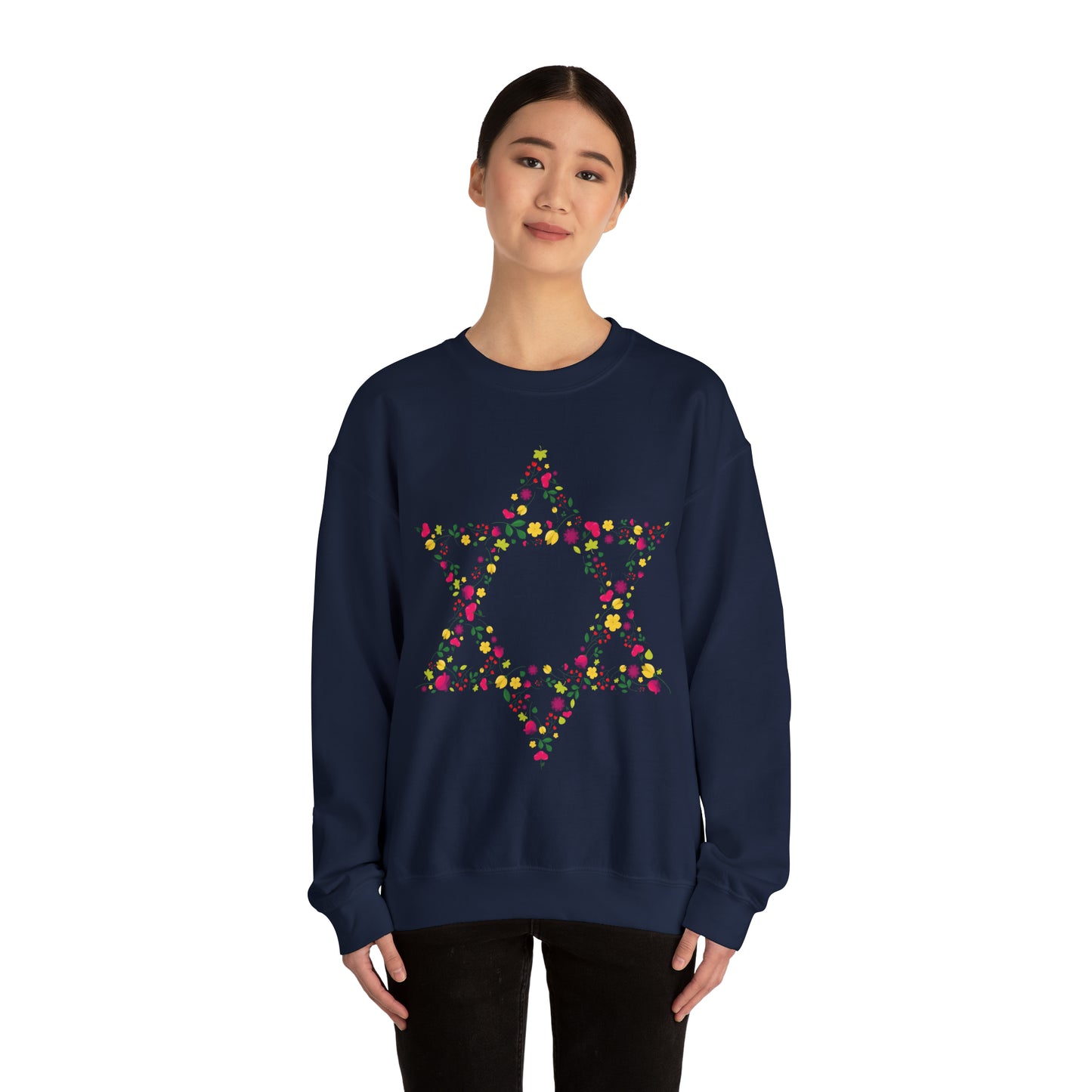 Star of David Flowers Crewneck Sweatshirt