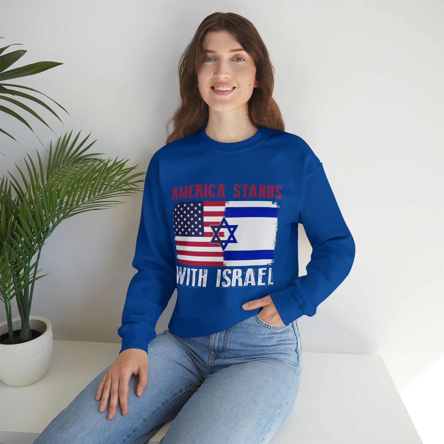 America Stands With Israel Crewneck Sweatshirt