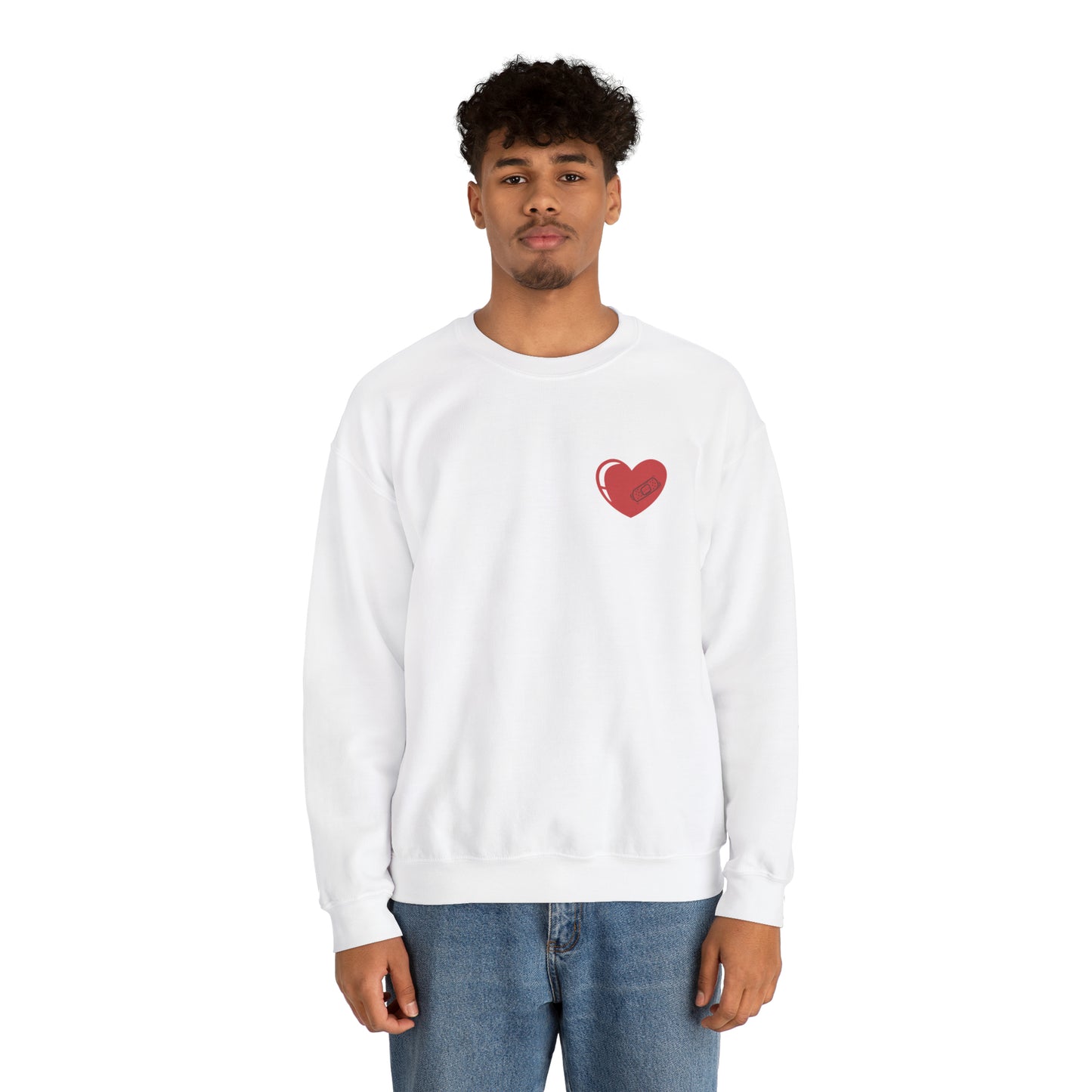 Heart With Band-Aid Crewneck Sweatshirt