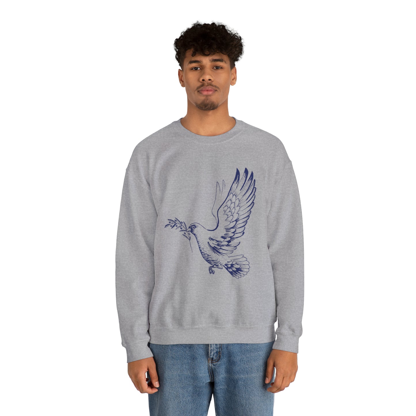 Dove With Olive Branch Crewneck Sweatshirt