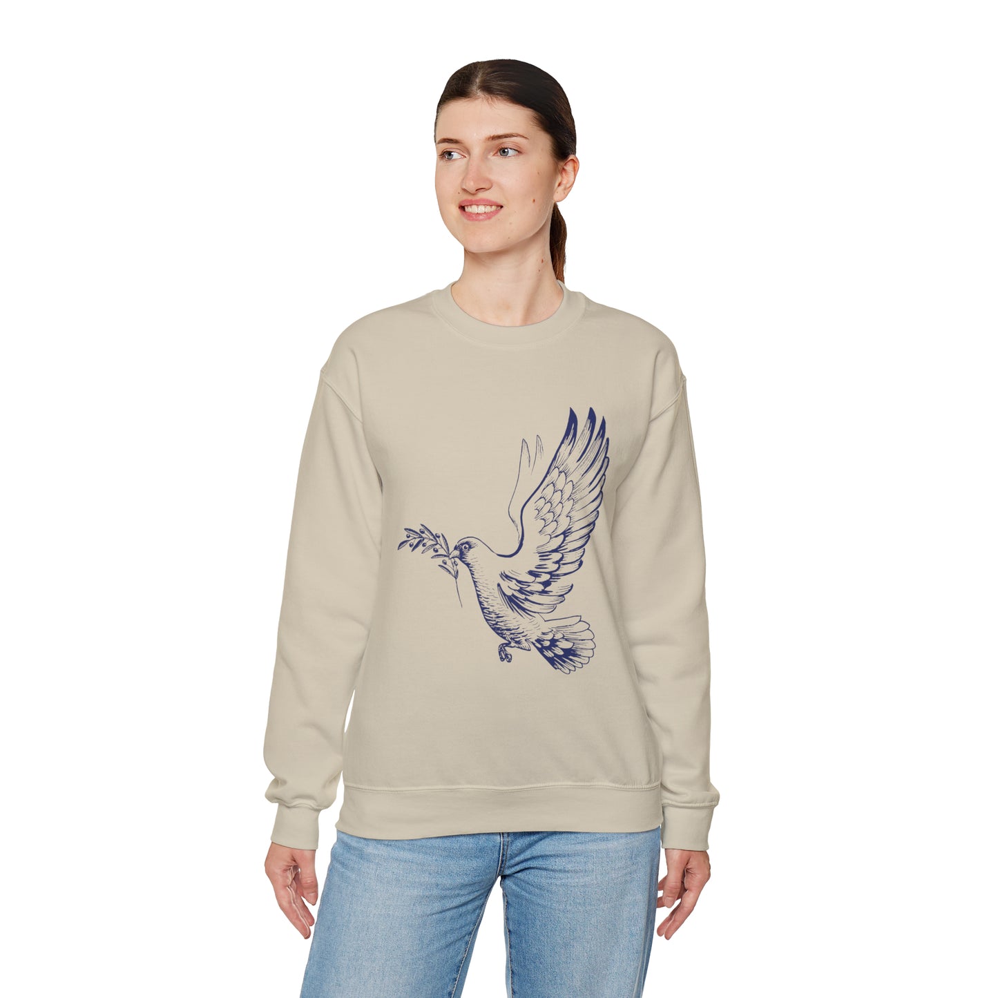 Dove With Olive Branch Crewneck Sweatshirt