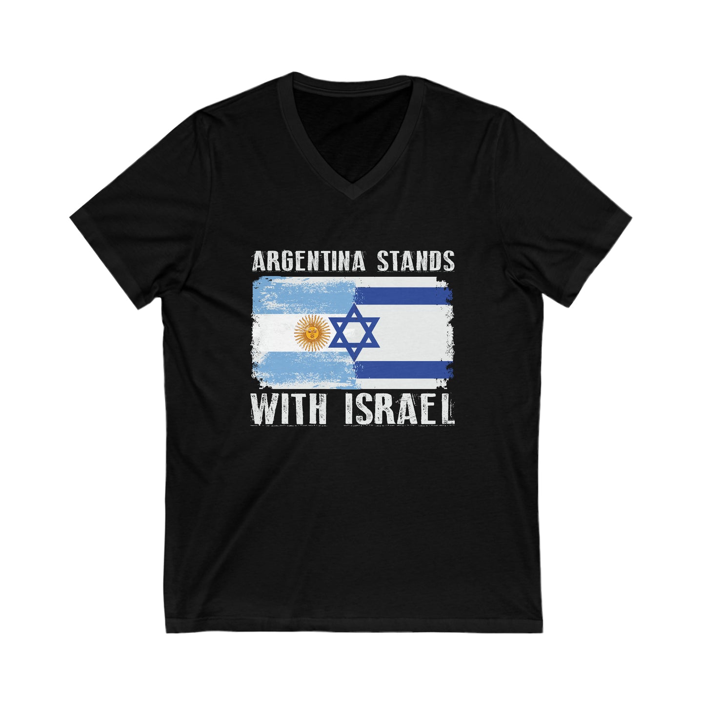 Argentina Stands With Israel  V-Neck Tee