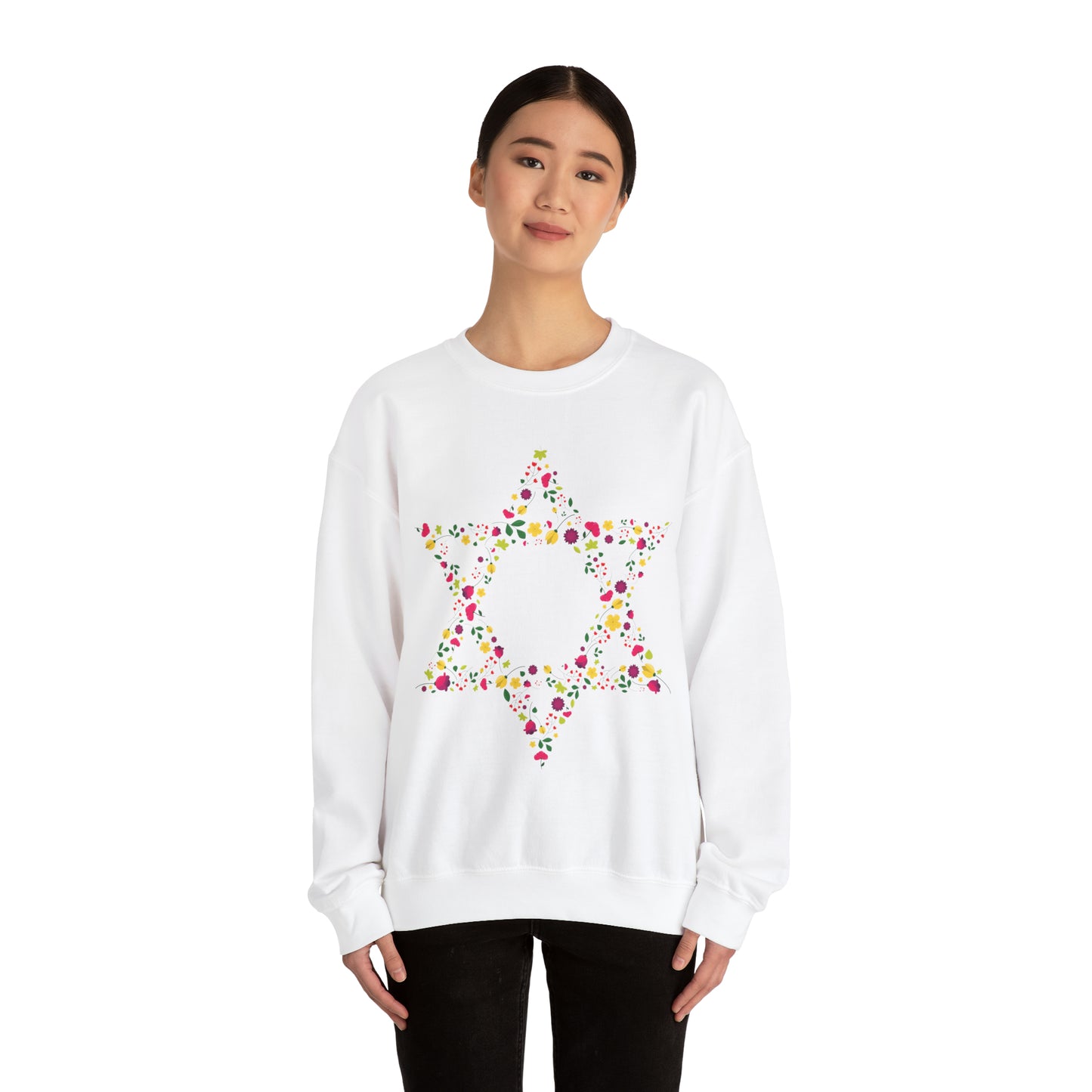 Star of David Flowers Crewneck Sweatshirt