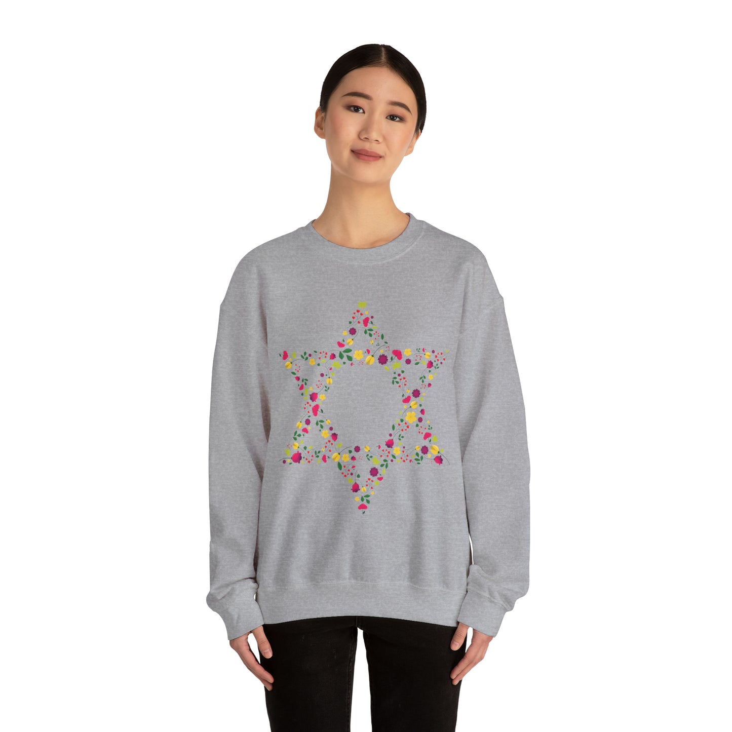 Star of David Flowers Crewneck Sweatshirt