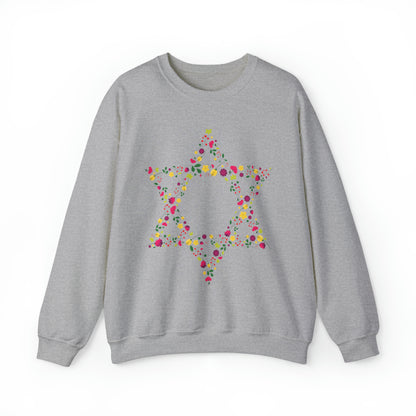 Star of David Flowers Crewneck Sweatshirt