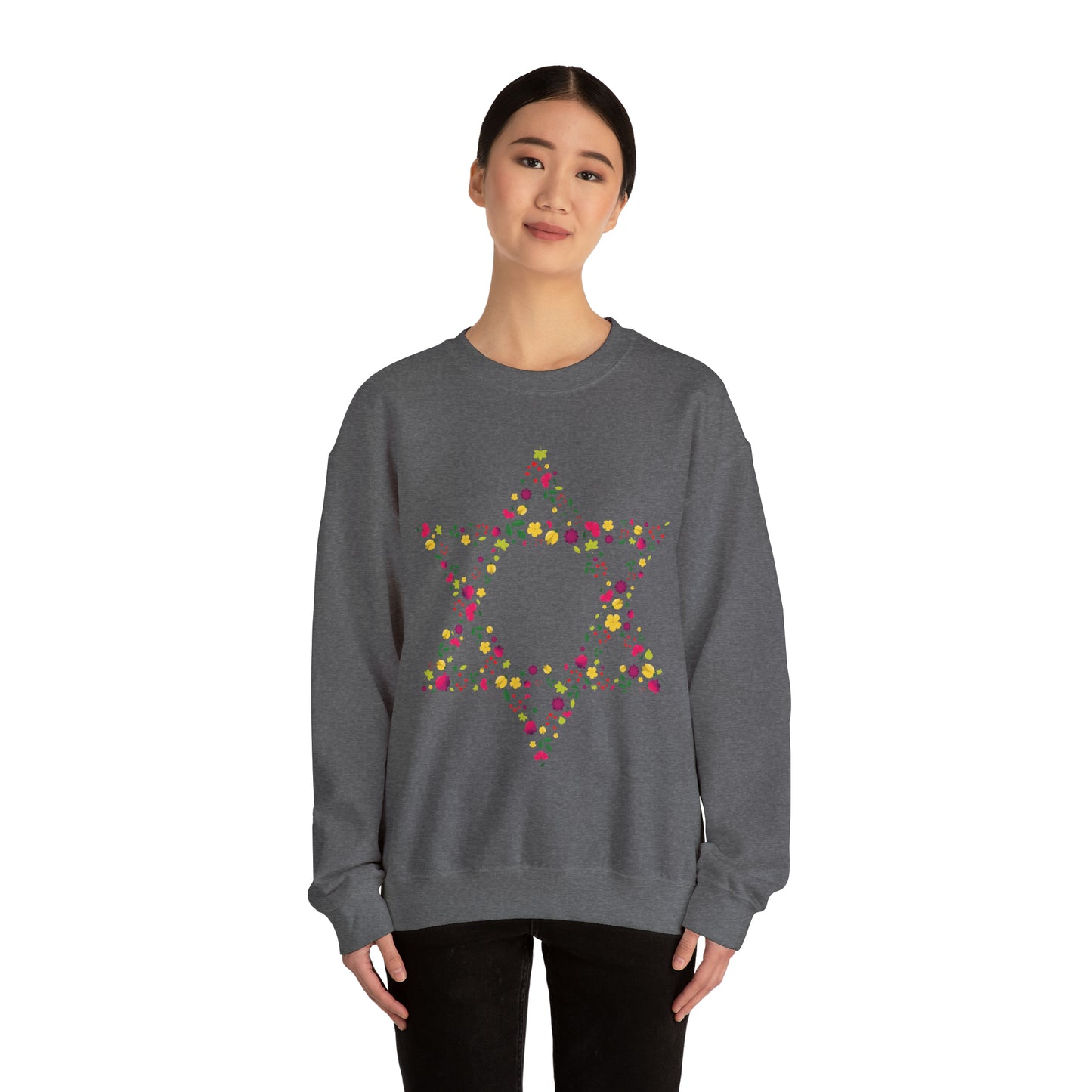 Star of David Flowers Crewneck Sweatshirt