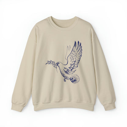 Dove With Olive Branch Crewneck Sweatshirt