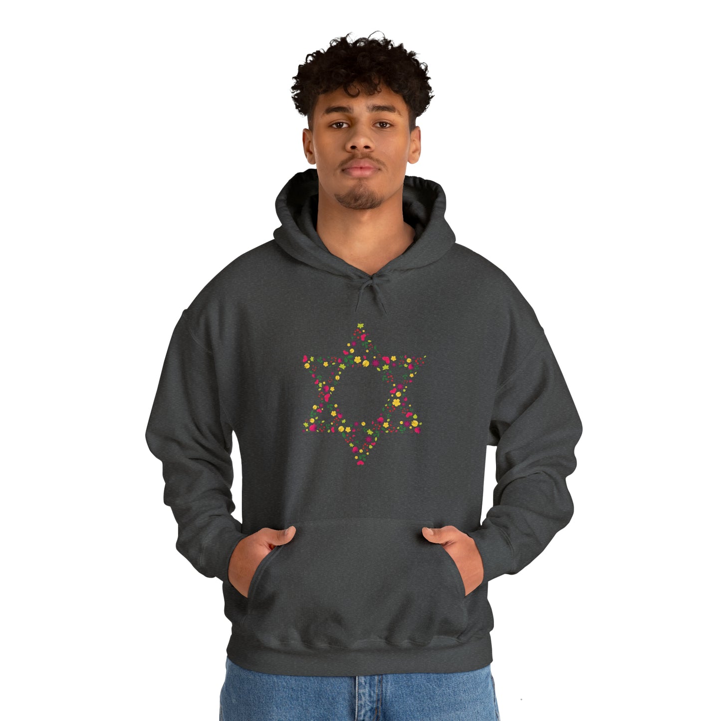 Star of David Flowers Hoodie Sweatshirt