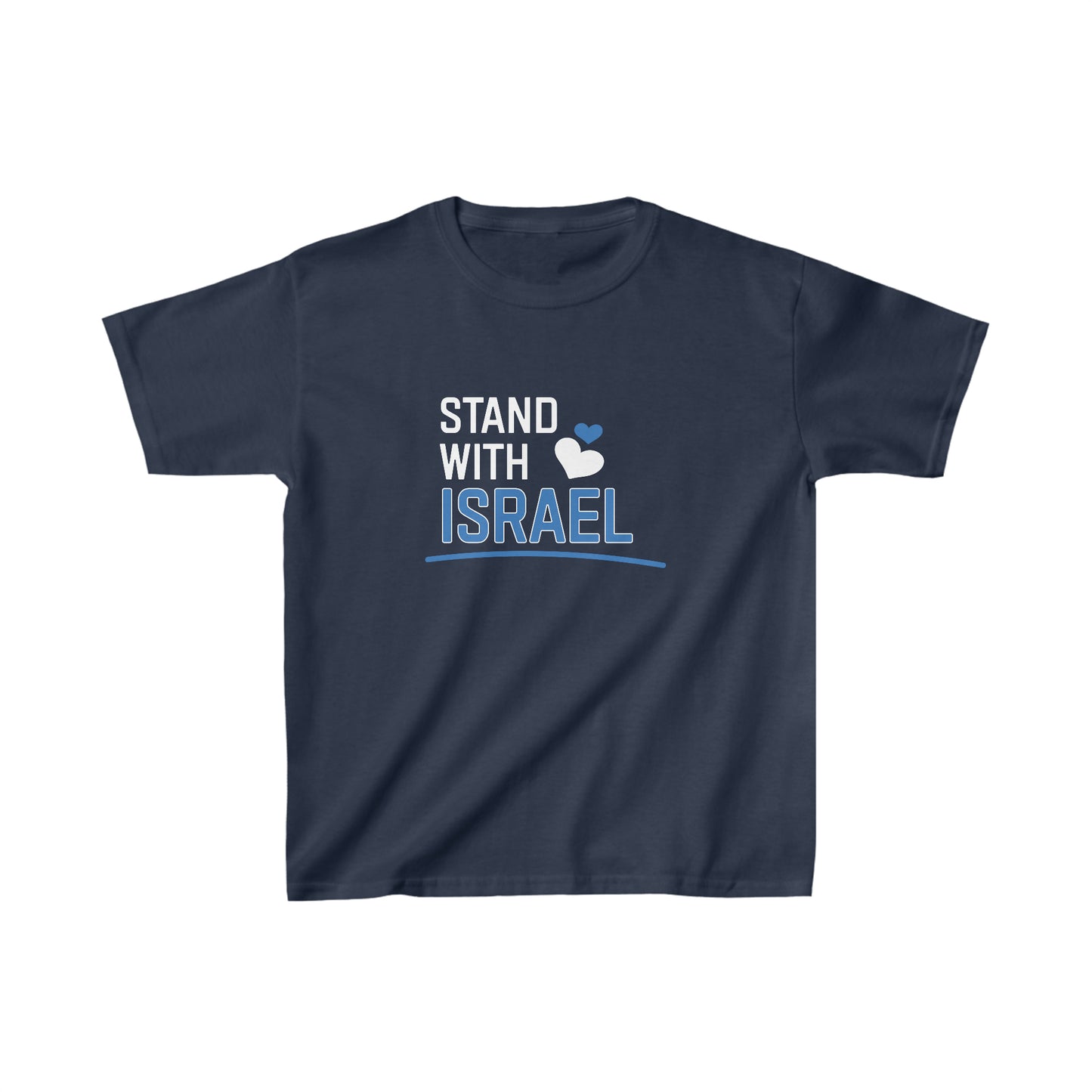 Stand With Israel Blue and White Hearts Kids T-Shirt