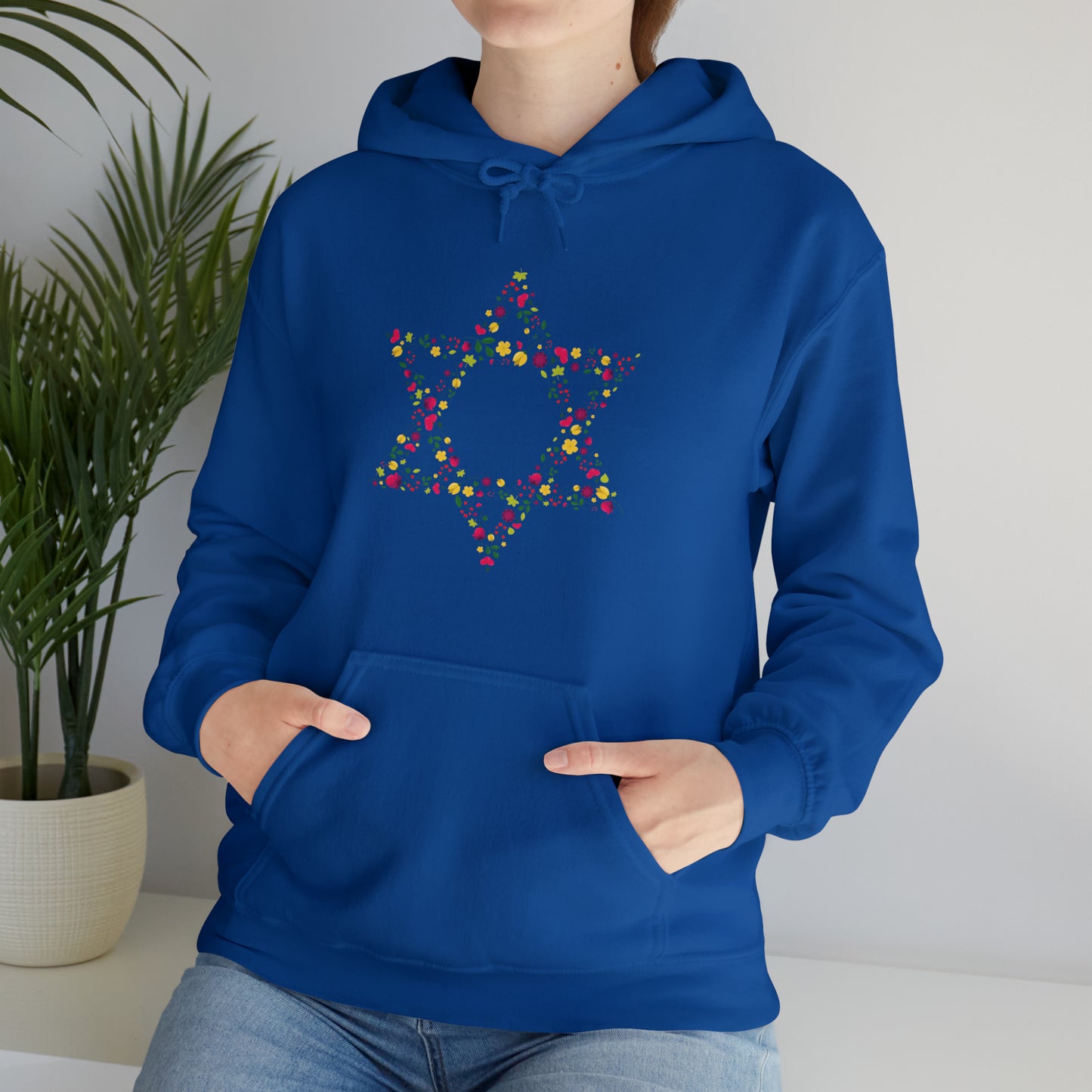 Star of David Flowers Hoodie Sweatshirt