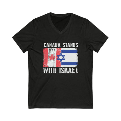 Canada Stands With Israel V-Neck Tee