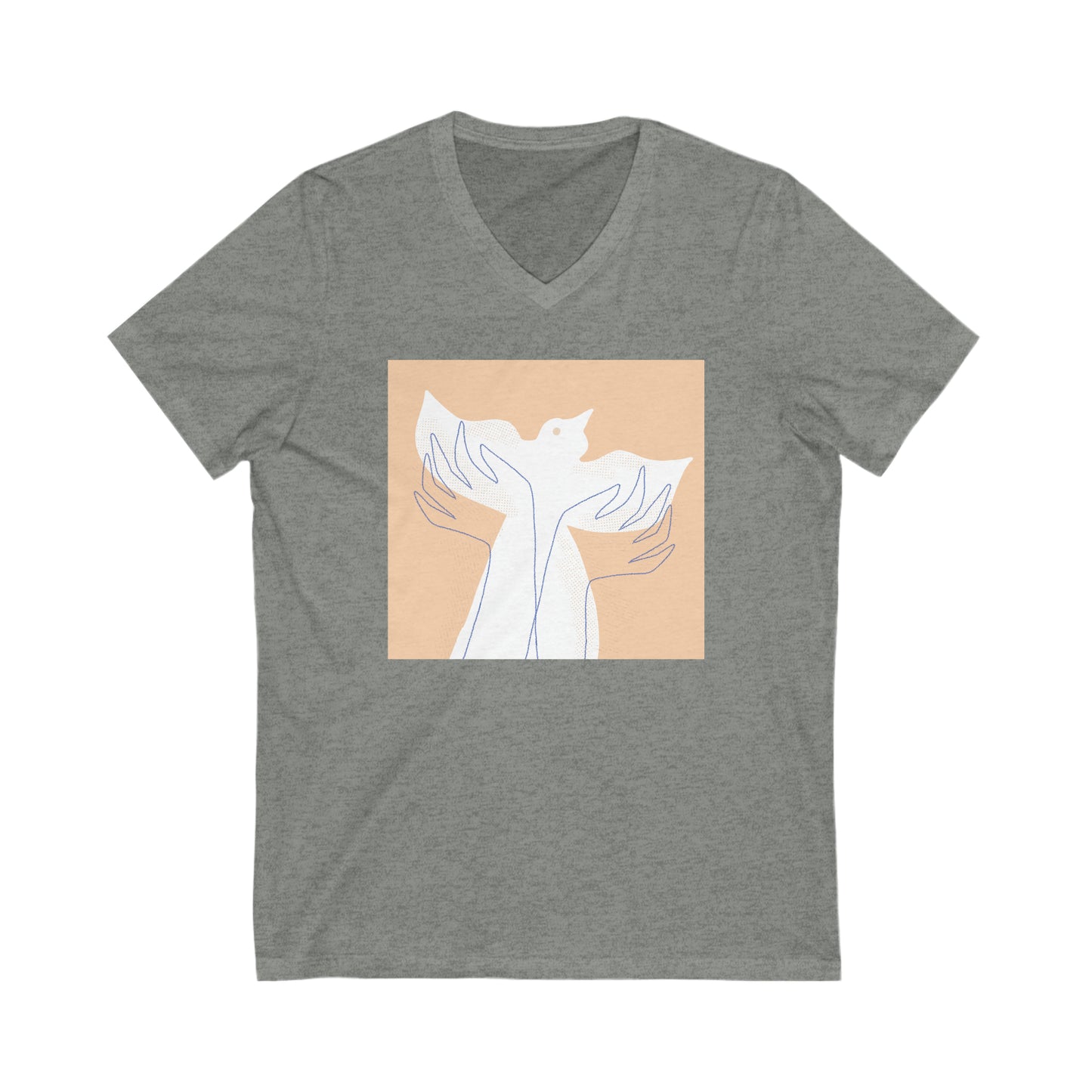 Wings of Harmony V-Neck Tee - A Symbol of Peace and Hope