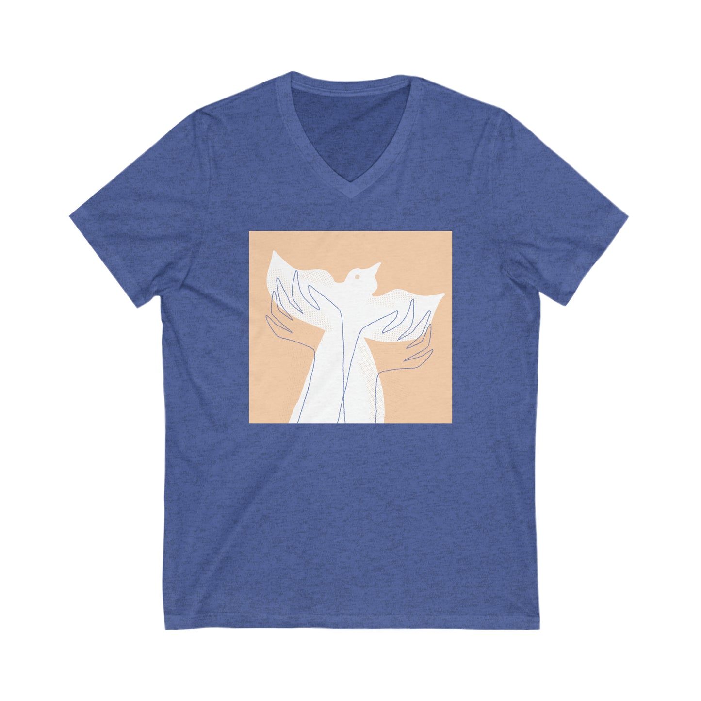 Wings of Harmony V-Neck Tee - A Symbol of Peace and Hope