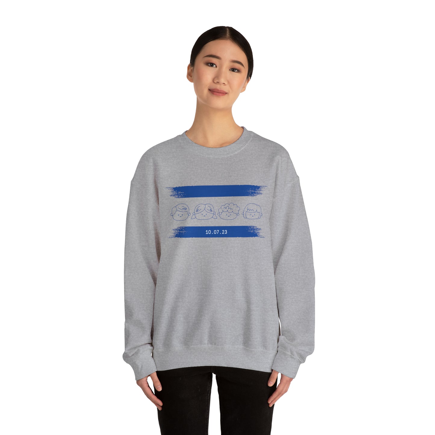 Flag With Kids Crewneck Sweatshirt