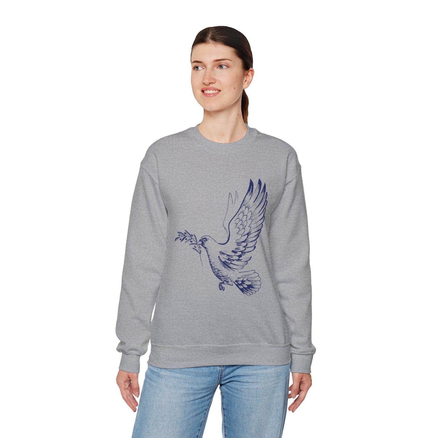 Dove With Olive Branch Crewneck Sweatshirt