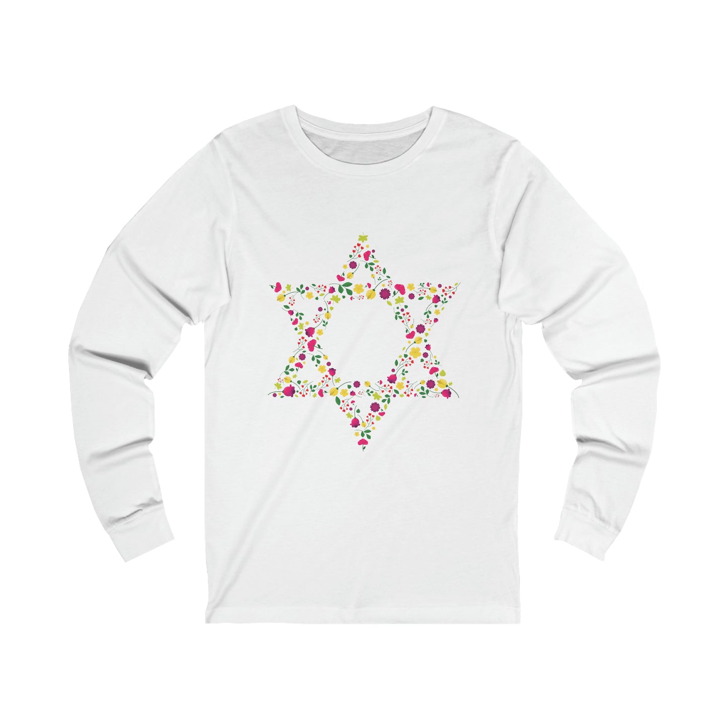 Star of David Flowers Long Sleeve Tee