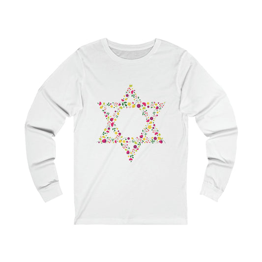 Star of David Flowers Long Sleeve Tee