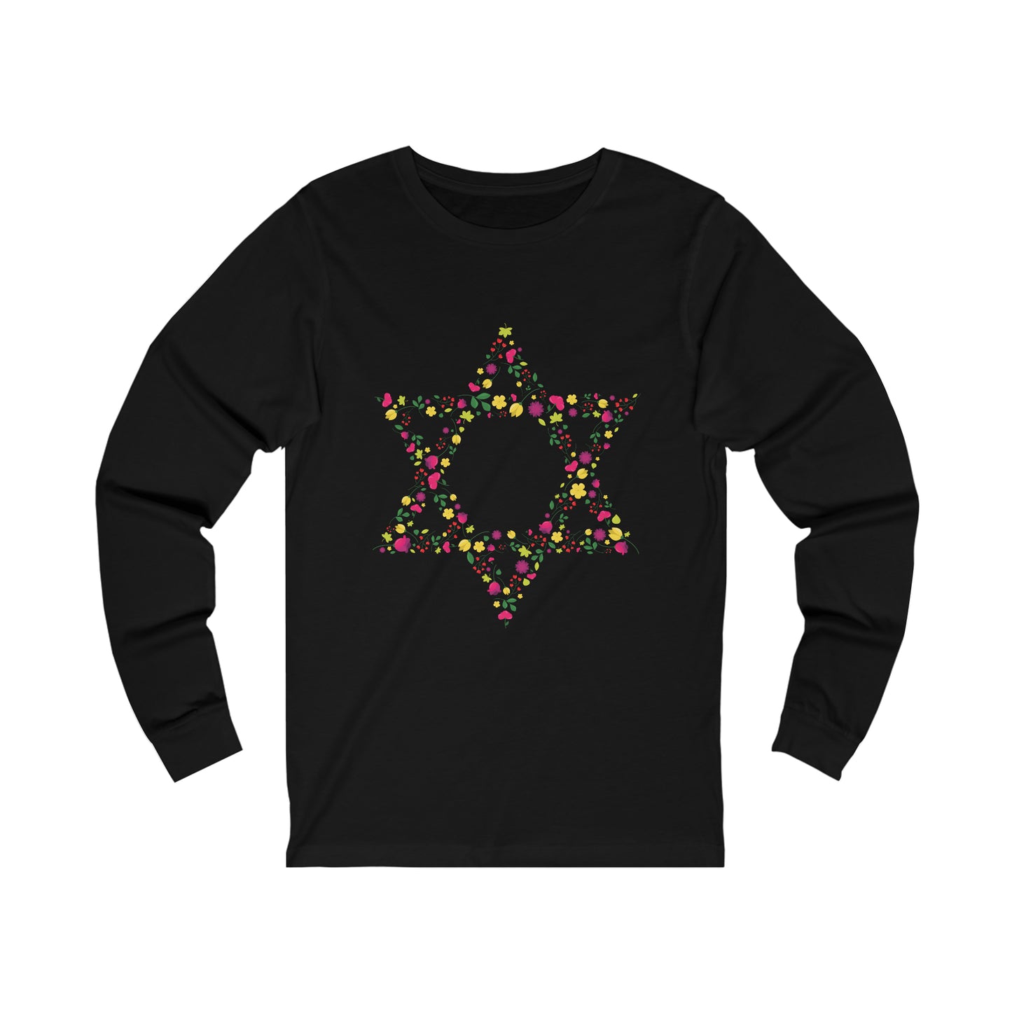 Star of David Flowers Long Sleeve Tee