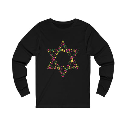 Star of David Flowers Long Sleeve Tee