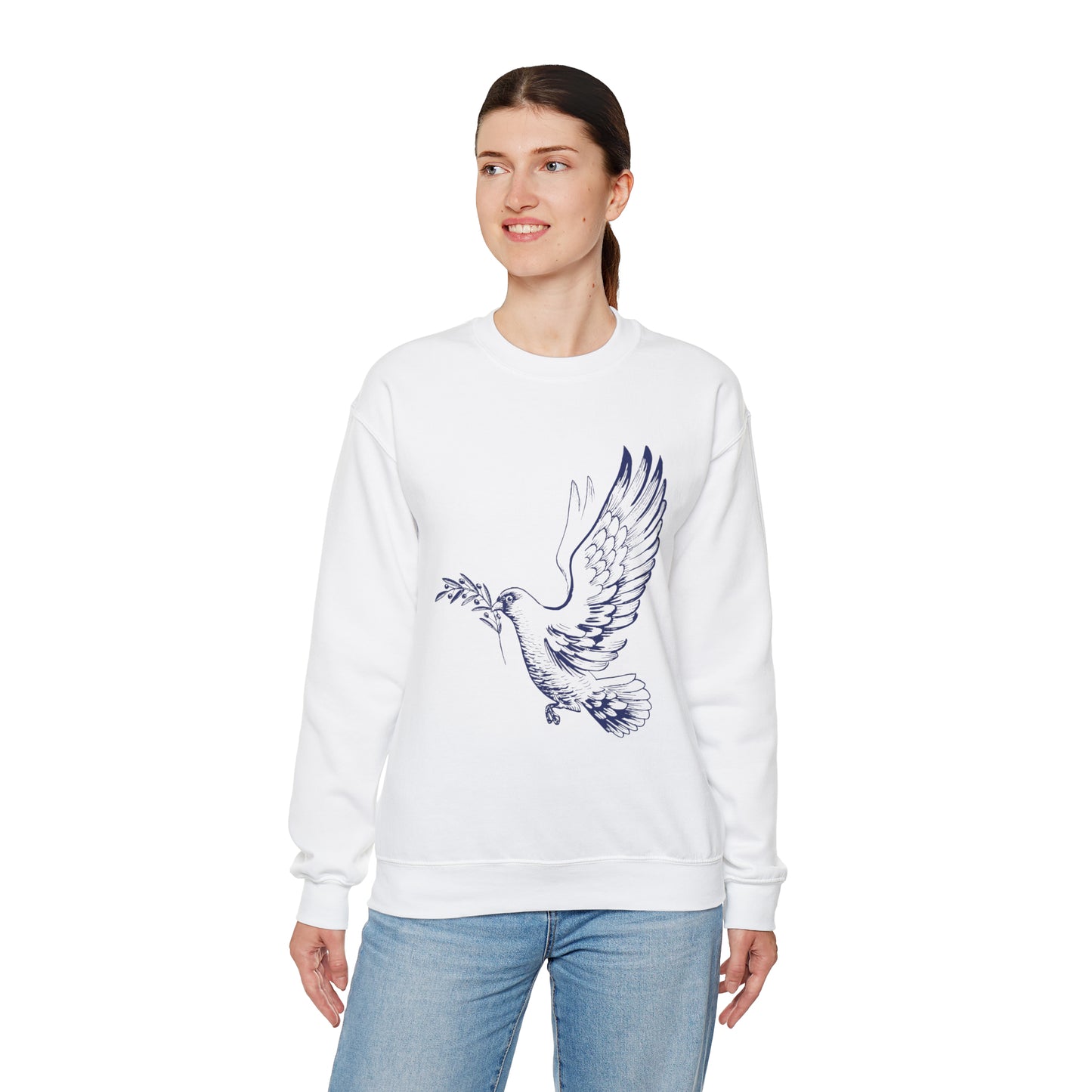 Dove With Olive Branch Crewneck Sweatshirt