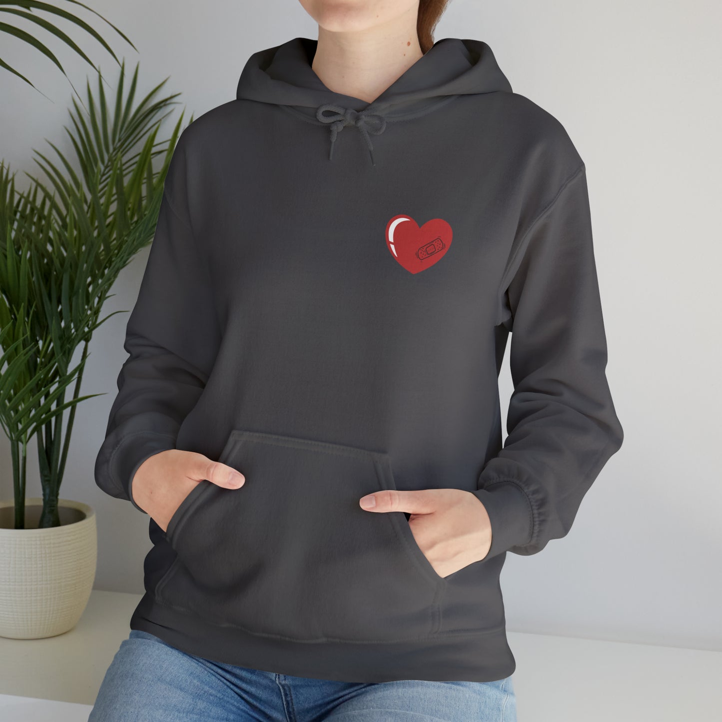 Heart With Band-Aid Hooded Sweatshirt