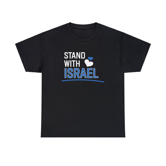 Stand With Israel Blue and White Hearts T-Shirt