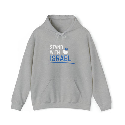 Stand With Israel Blue and White Hearts Hoodie Sweatshirt