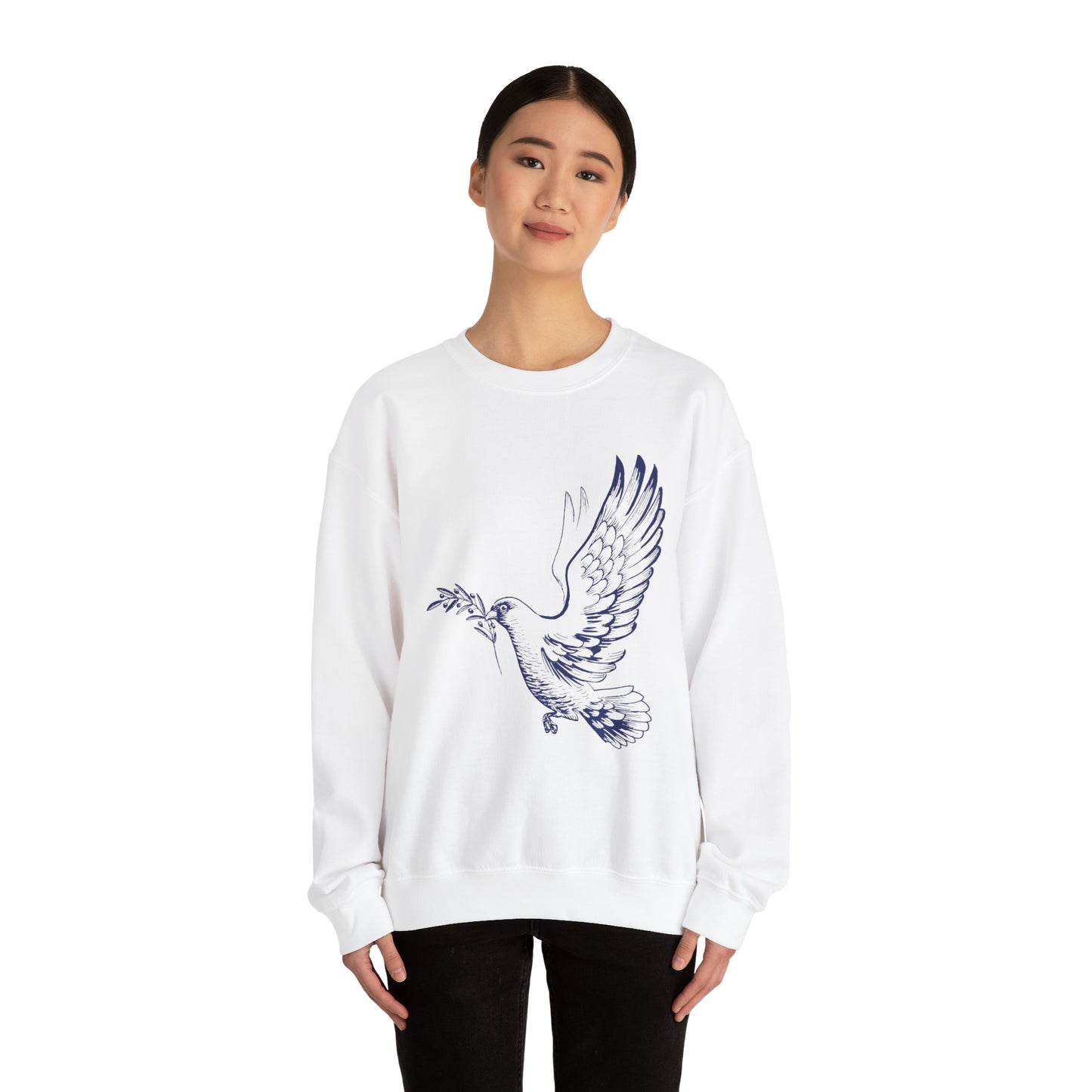 Dove With Olive Branch Crewneck Sweatshirt