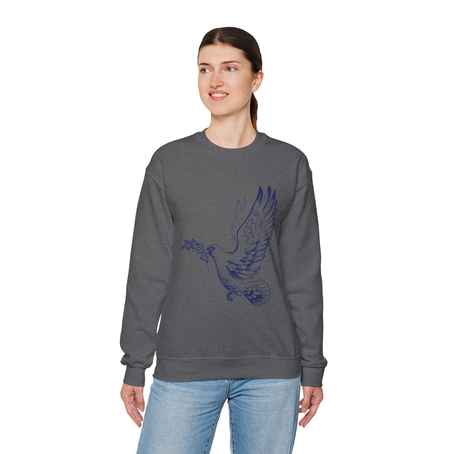 Dove With Olive Branch Crewneck Sweatshirt