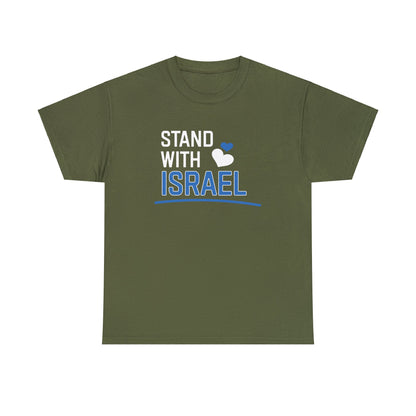 Stand With Israel Blue and White Hearts T-Shirt