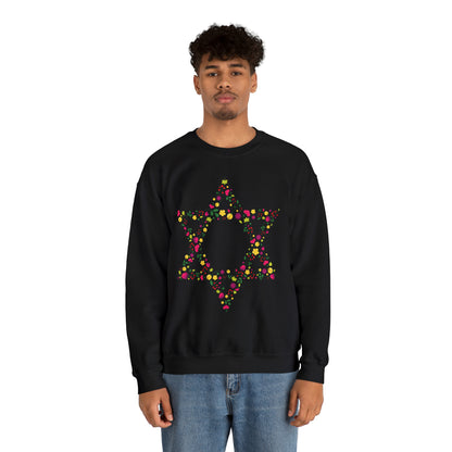 Star of David Flowers Crewneck Sweatshirt