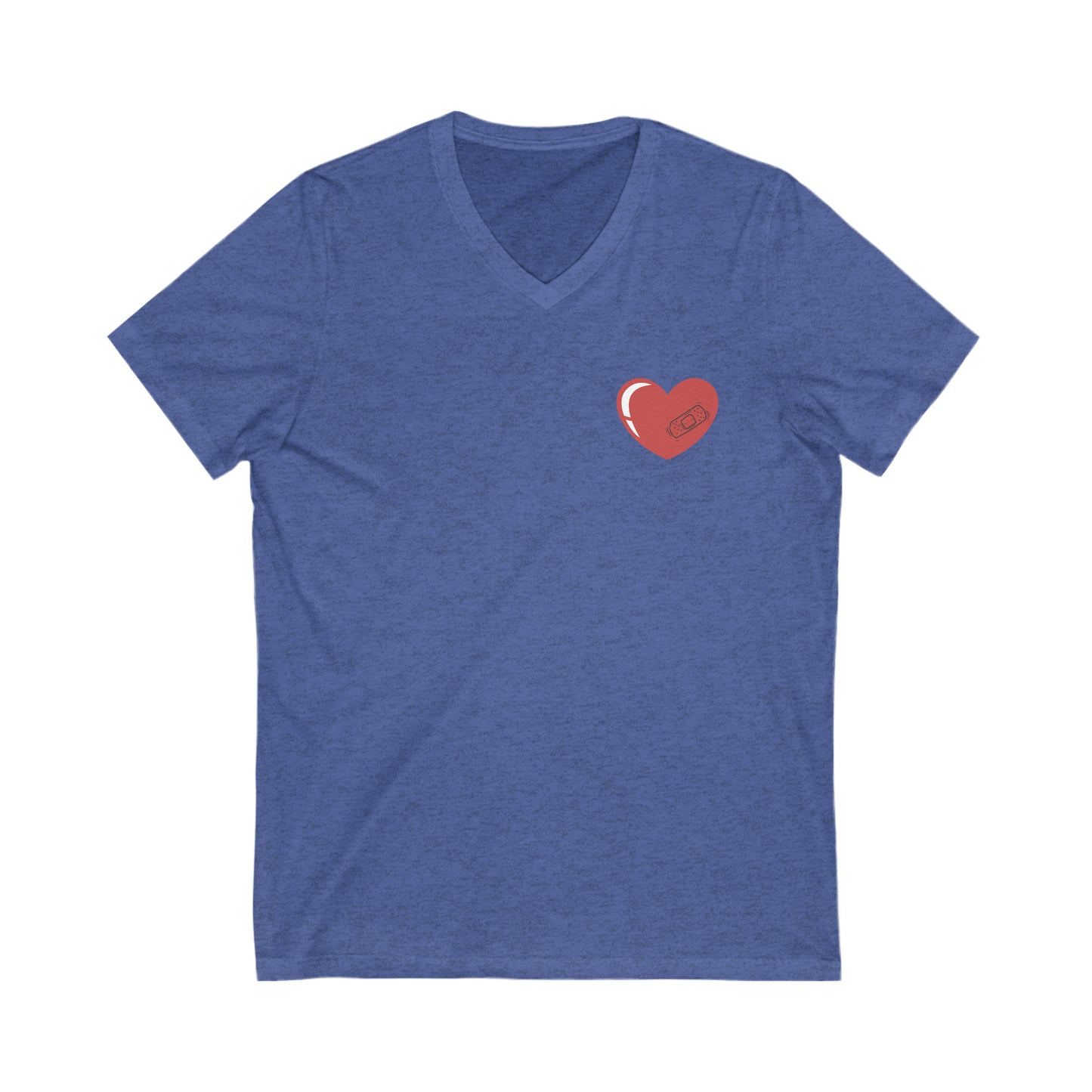 Heart With Band-Aid T-Shirt V-Neck Tee