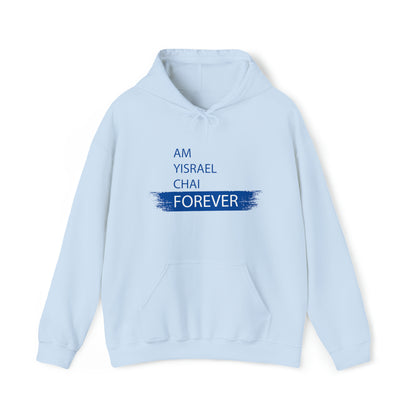 Am Yisrael Chai Forever Blue Stripe Hoodie Sweatshirt