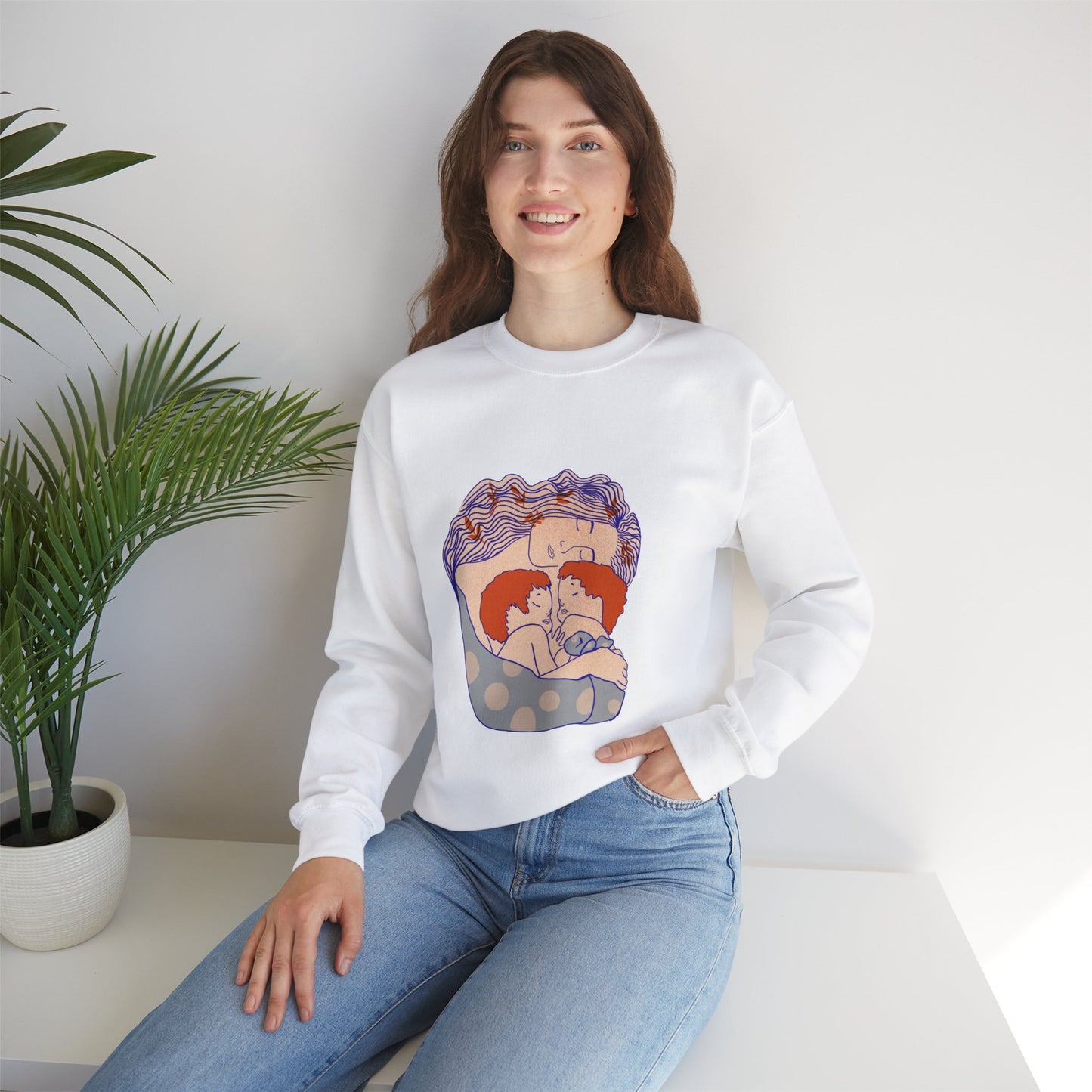 Red-Haired Love: A Tribute to the Bibas Family Crewneck Sweatshirt