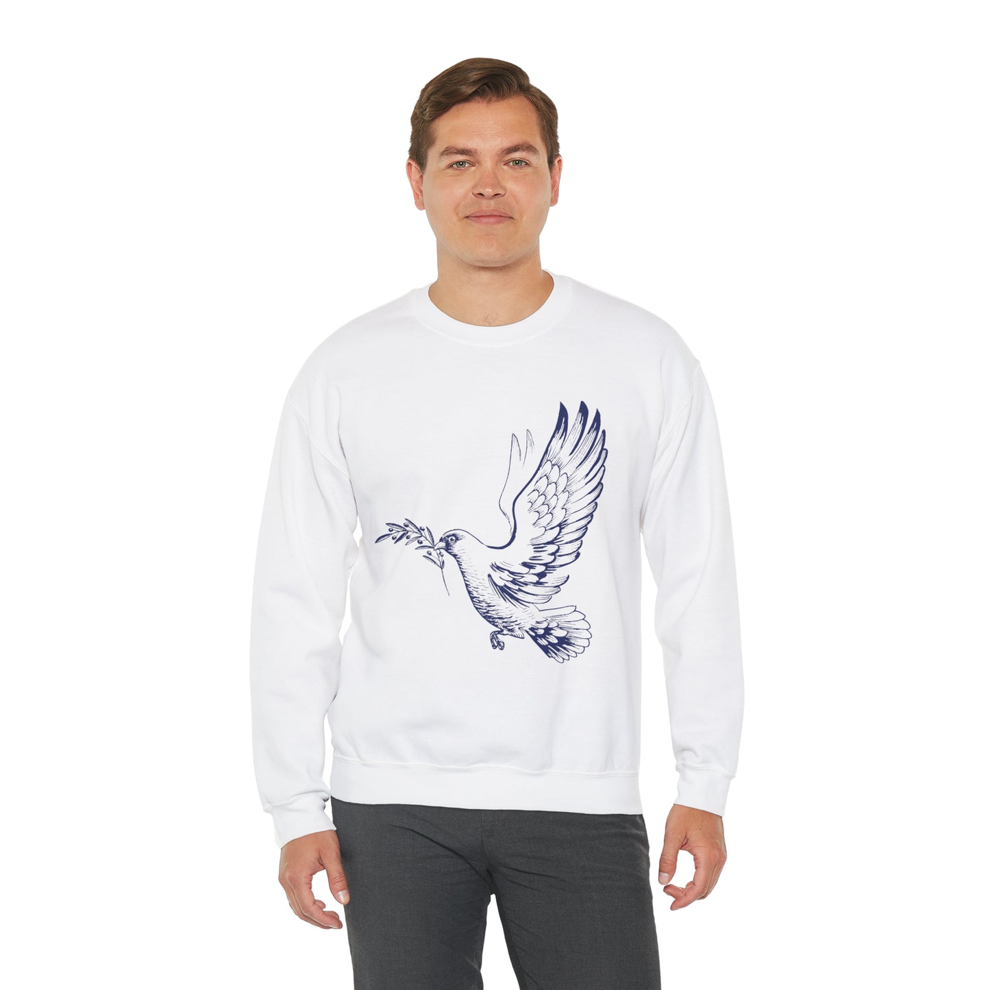 Dove With Olive Branch Crewneck Sweatshirt