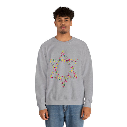 Star of David Flowers Crewneck Sweatshirt