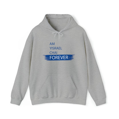 Am Yisrael Chai Forever Blue Stripe Hoodie Sweatshirt