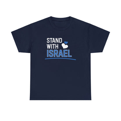 Stand With Israel Blue and White Hearts T-Shirt