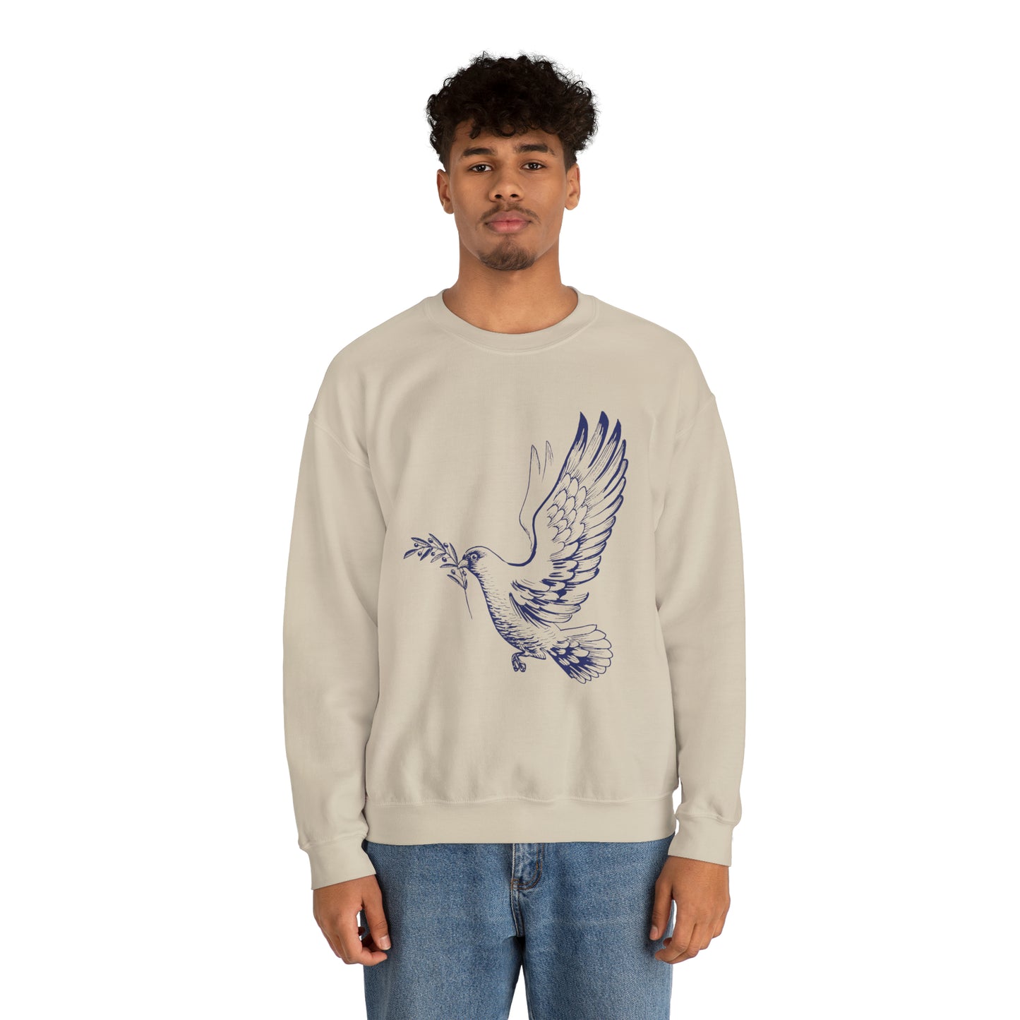 Dove With Olive Branch Crewneck Sweatshirt