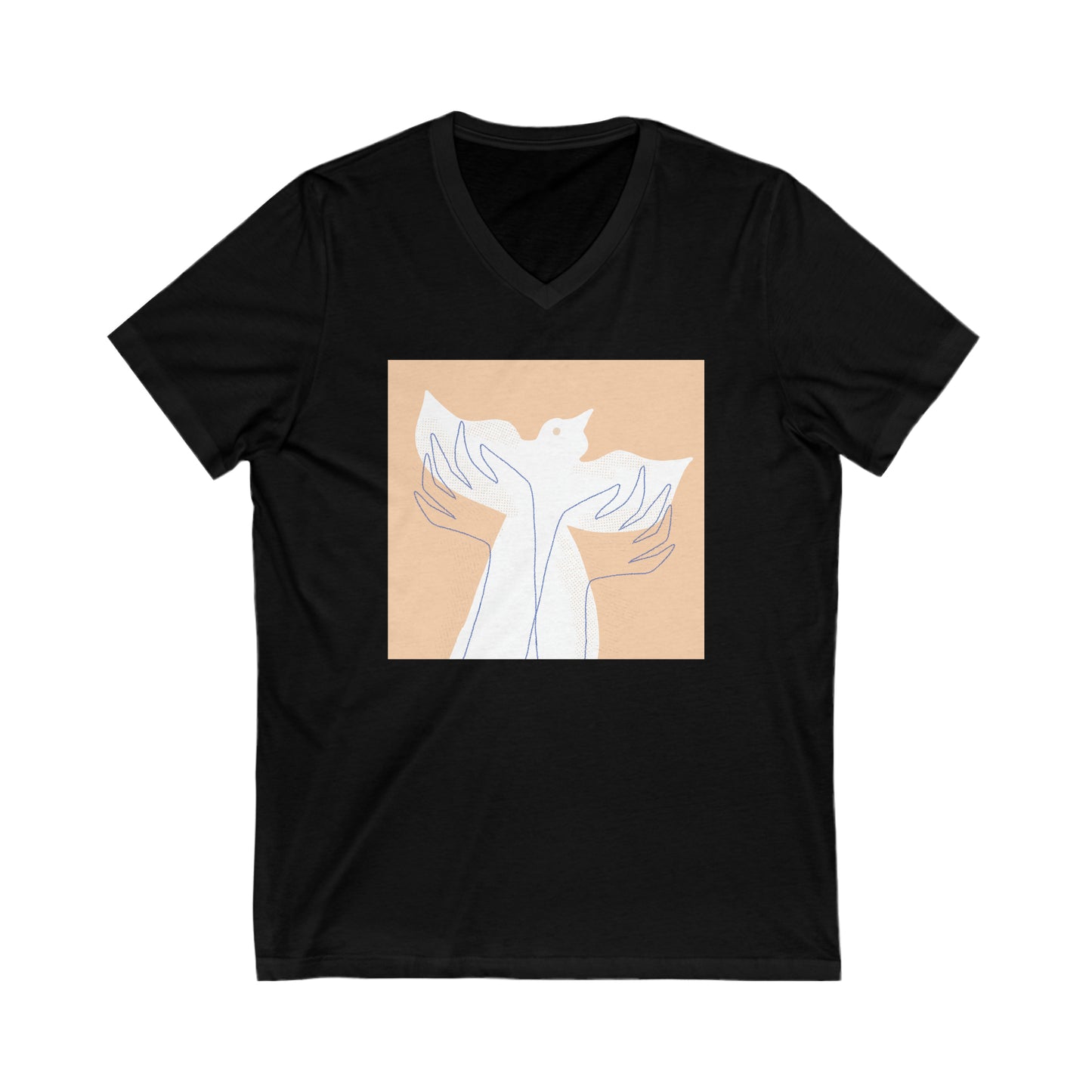 Wings of Harmony V-Neck Tee - A Symbol of Peace and Hope