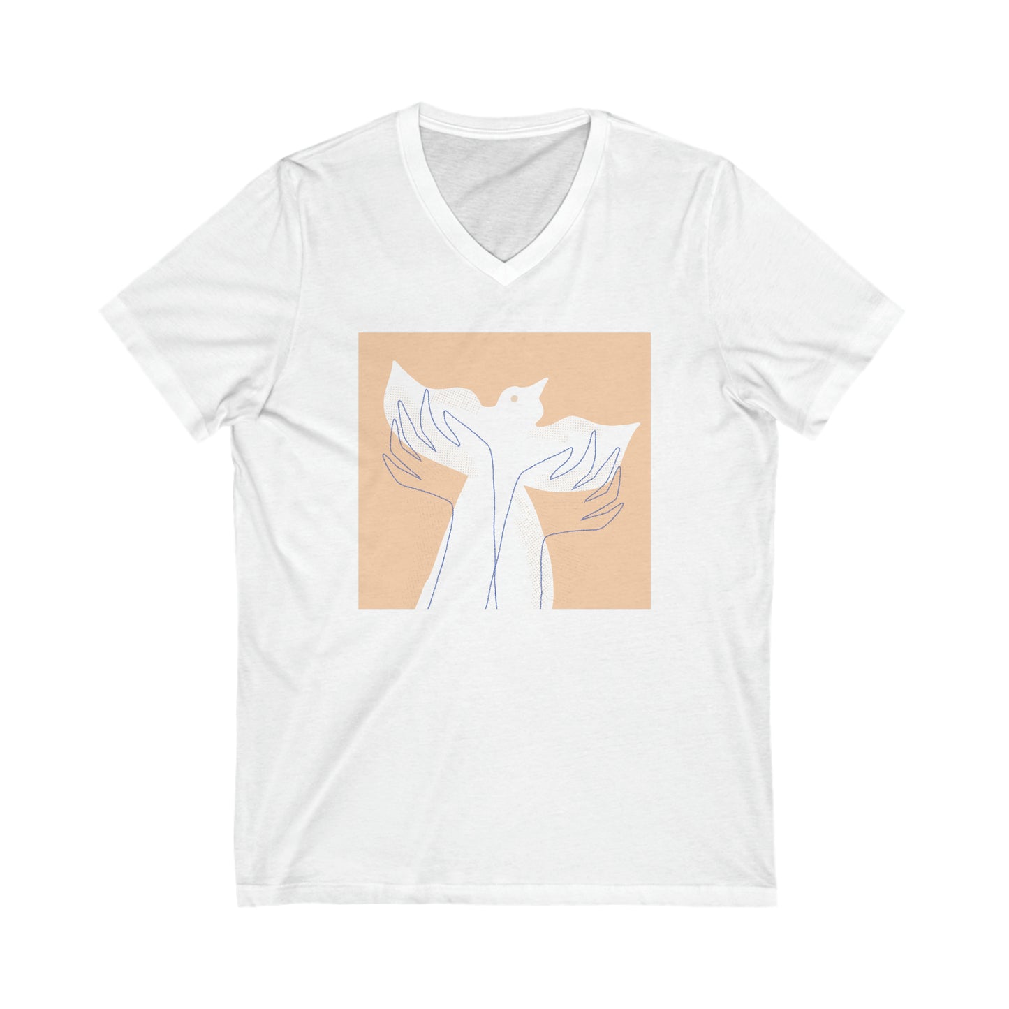 Wings of Harmony V-Neck Tee - A Symbol of Peace and Hope