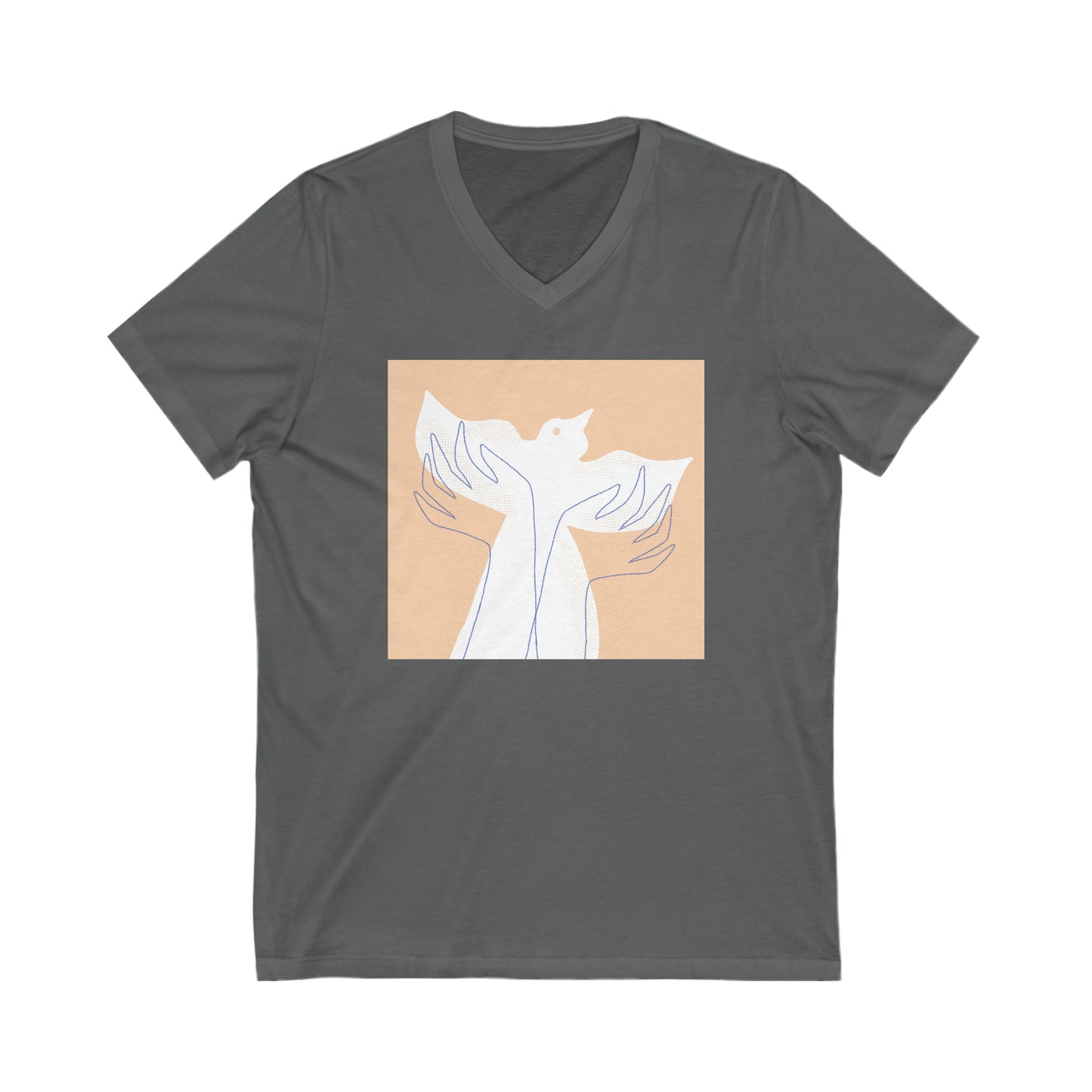 Wings of Harmony V-Neck Tee - A Symbol of Peace and Hope