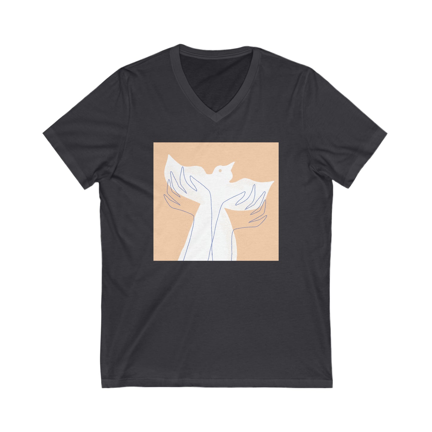 Wings of Harmony V-Neck Tee - A Symbol of Peace and Hope